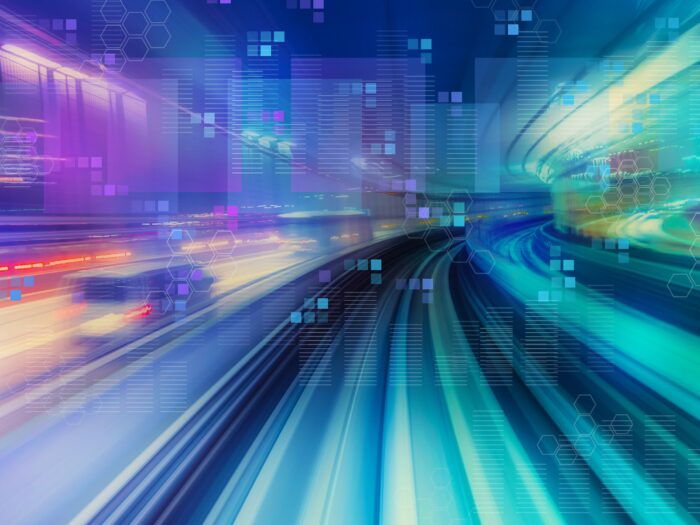 Digital graphs and hexagon grids with abstract high speed technology POV motion blur